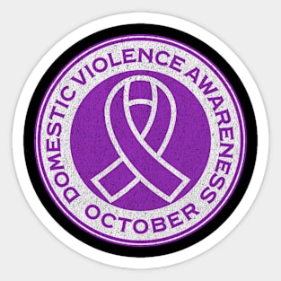 Domestic Violence Awareness October Purple Ribbon Campaign Sticker